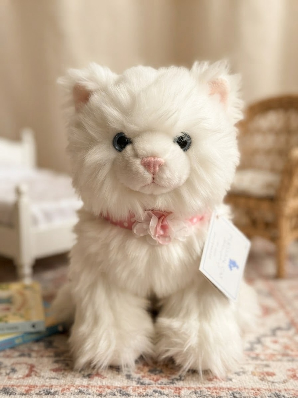 Pottery Barn Kids Persian Cat Kitten White Plush Stuffed Animal NWT 12" Unique